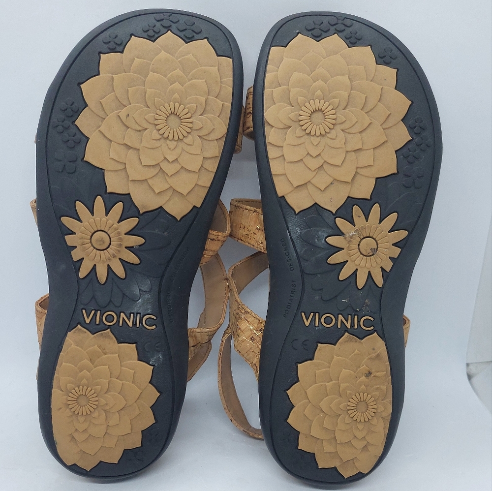 Vionic Amber Cork Sandals Womens Size 7 Adjustable Straps Comfort Casual - Picture 12 of 12
